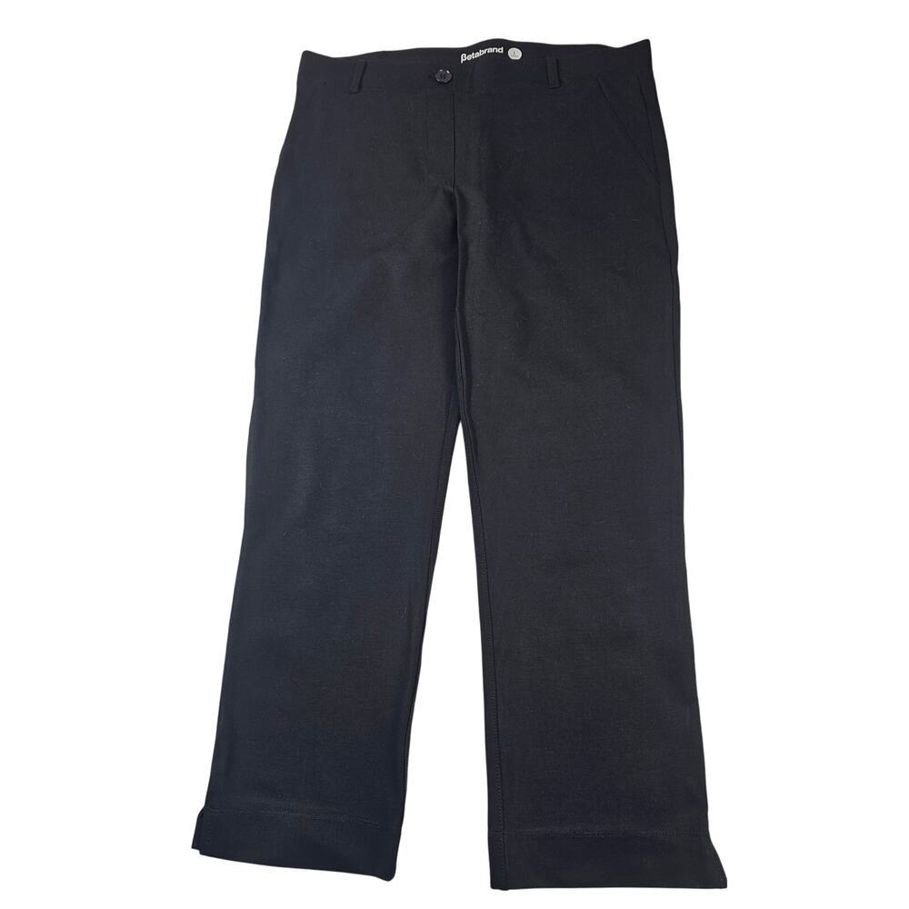 Betabrand Pull On Cropped Pants Black Stretch Comfort Nwot L Tall Lt Casual — image 2 of 7